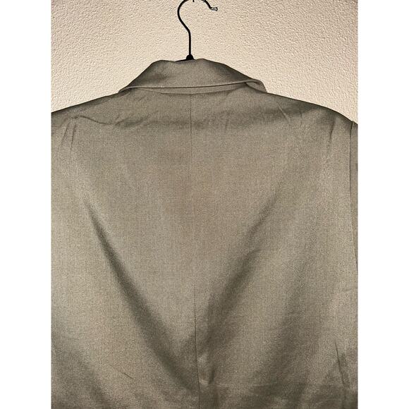 No One Cares Preppy Academia Baddie Y2K Sage Crop  Single Button  Blazer - Picture 7 of 9